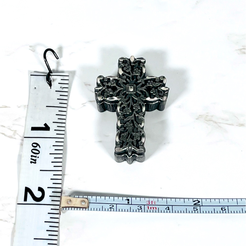 Pewter Celtic Cross Mini Trinket Box/Brooch - Picture 10 of 12
